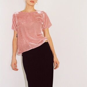 LArelaxed Pink Velvet Tee NWT